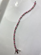 Load image into Gallery viewer, Pink CZ Sterling Silver Tennis Bracelet
