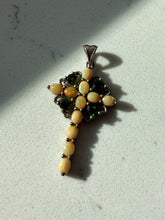 Load image into Gallery viewer, Opal &amp; Peridot Sterling Silver Cross Pendant
