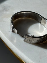 Load image into Gallery viewer, Vintage Etched Sterling Silver Bangle Bracelet
