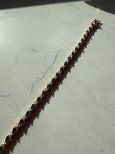 Load image into Gallery viewer, Lab Grown Emerald Gold Vermeil Tennis Bracelet
