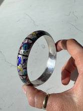 Load image into Gallery viewer, Chunky Enamel Sterling Bangle 8”
