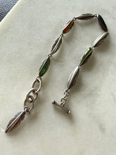Load image into Gallery viewer, Leaf Sterling Silver Toggle Clasp Bracelet 7.25”
