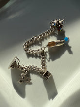 Load image into Gallery viewer, Chunky 900 Silver Vintage Charm Bracelet 7.25”

