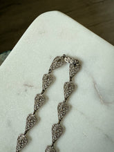 Load image into Gallery viewer, Vintage Costume Jewelry Silver Plated Blue Necklace 15”
