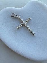 Load image into Gallery viewer, Vintage Solid Sterling Bamboo Cross Pendant
