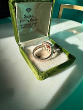 Load image into Gallery viewer, Red Glass Sterling Silver Ring Size 8
