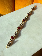 Load image into Gallery viewer, Red Czech Glass 1/20 10k Gold Filled Bracelet 7”

