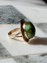 Load image into Gallery viewer, Vintage Southwestern 14k Gold Turquoise Ring Size 5.25
