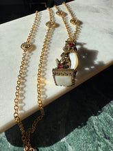 Load image into Gallery viewer, Vintage Gold Plated Snake Cabochon Fang Necklace
