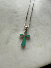 Load image into Gallery viewer, Sterling Silver Cross Necklace 17”
