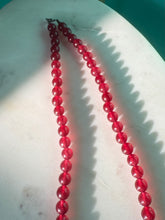 Load image into Gallery viewer, Sterling Silver Maroon Bead Necklace 18”
