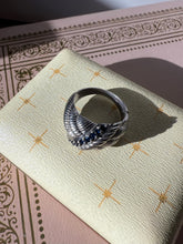 Load image into Gallery viewer, Judith Ripka Blue Sapphire Sterling Silver Ring Size 7
