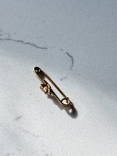 Load image into Gallery viewer, Antique Seed Pearl Safety Pin 14k Gold
