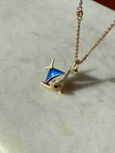 Load image into Gallery viewer, Blue Enamel 14k Gold Fish Charm
