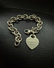 Load image into Gallery viewer, Tiffany &amp; Co. Sterling Silver Cable Link Heart Toggle Bracelet 7.25”
