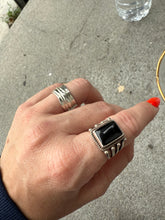 Load image into Gallery viewer, Black Onyx Sterling Silver Ring Size 7.5
