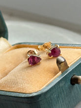Load image into Gallery viewer, Vintage Natural Ruby 14k Gold Push Back Stud Earrings

