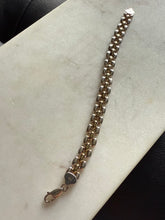 Load image into Gallery viewer, Italian Two-Toned Panther Link Sterling Silver Bracelet 7.25”
