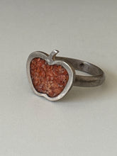 Load image into Gallery viewer, Crushed Coral Apple Sterling Ring Size 7.5
