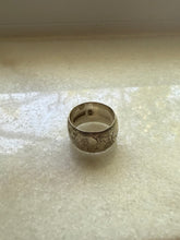 Load image into Gallery viewer, Etched Solid Sterling Silver Thick Width Band
