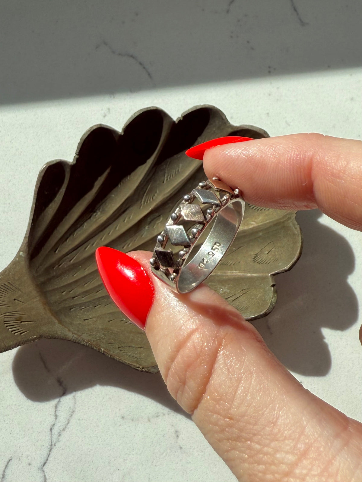 Harlequin 18k Gold & 950 Silver Ring Size 9