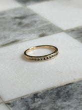 Load image into Gallery viewer, Vintage 14k Gold Diamond Quarter Eternity Band Size 4.75 - 5
