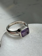 Load image into Gallery viewer, Amethyst Sterling Silver Ring Size 8

