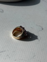 Load image into Gallery viewer, Purple Glass Gold Vermeil Ring Size 5

