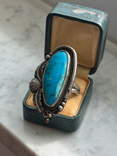 Load image into Gallery viewer, Chunky Turquoise Sterling Silver Ring Size 13
