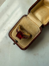 Load image into Gallery viewer, Red Synthetic Stone &amp; Spinel Gold Vermeil Ring Size 6
