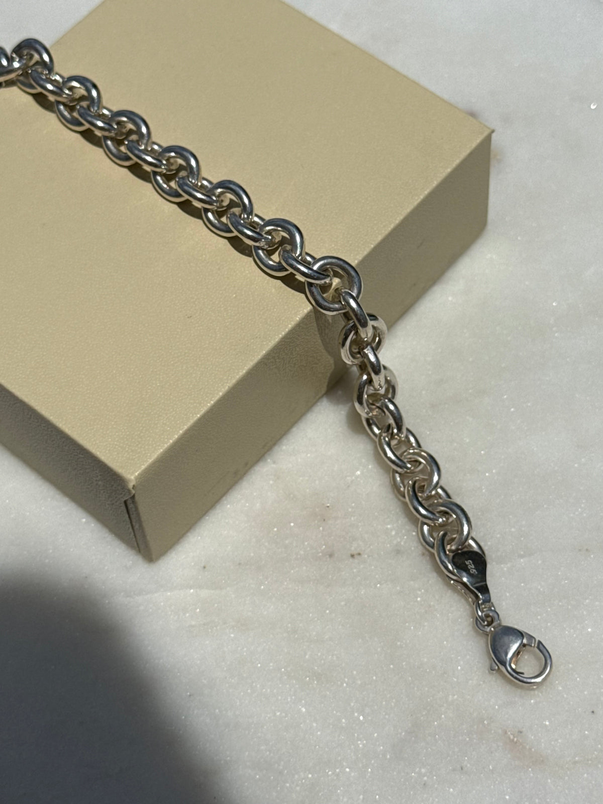 Sterling Silver Cable Link Bracelet 7”