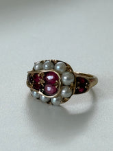 Load image into Gallery viewer, Art Deco 14k Gold Pearl &amp; Ruby Ring
