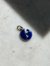 Load image into Gallery viewer, Blue Enamel Mini Earth Charm Sterling Silver

