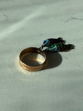Load image into Gallery viewer, Vintage Enamel Fish 10k Gold Ring Size 8.25

