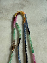 Load image into Gallery viewer, Multicolor Natural Sapphire Beaded Necklace w/ 14k Gold Clasp 22”
