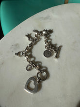 Load image into Gallery viewer, Chunky Solid Sterling Silver Charm Bracelet 7.5”
