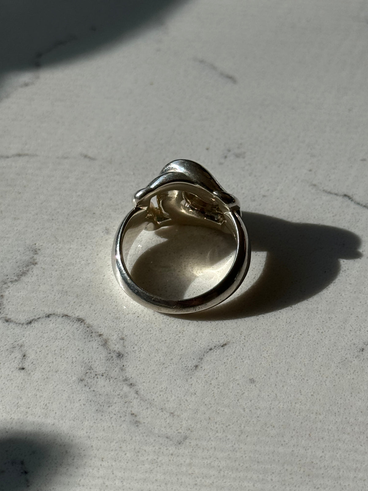 Chunky Double C Sterling Silver Ring Size 10
