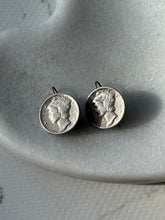 Load image into Gallery viewer, Vintage 1942 Silver Dime Earrings

