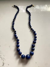 Load image into Gallery viewer, Lapis Beaded Strand 14k Yellow Gold Necklace
