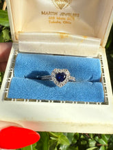 Load image into Gallery viewer, Blue Heart Sterling Silver Ring Size 7
