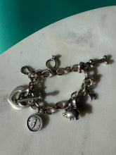 Load image into Gallery viewer, Chunky Solid Sterling Silver Charm Bracelet 7.5”
