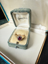 Load image into Gallery viewer, Natural Ruby &amp; Diamond 14k Yellow Gold Ring Size 5

