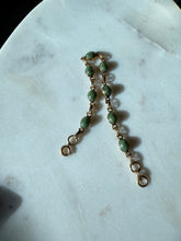 Load image into Gallery viewer, Green Stone 1/20 12k Gold Fill Bracelet 7.25”
