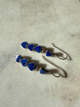 Load image into Gallery viewer, Lapis Sterling Silver Heart Earrings
