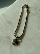 Load image into Gallery viewer, Heart Charm Sterling Snake Bracelet 7.25”
