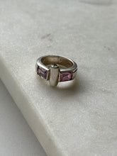 Load image into Gallery viewer, Pink Quartz &amp; Peridot Sterling Silver Ring Size 6
