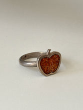 Load image into Gallery viewer, Crushed Coral Apple Sterling Ring Size 7.5
