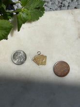 Load image into Gallery viewer, Vintage Four Aces Playing Cards 14k Gold Charm
