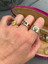 Load image into Gallery viewer, Multistone Inlay Solid Sterling Silver Ring Size 8

