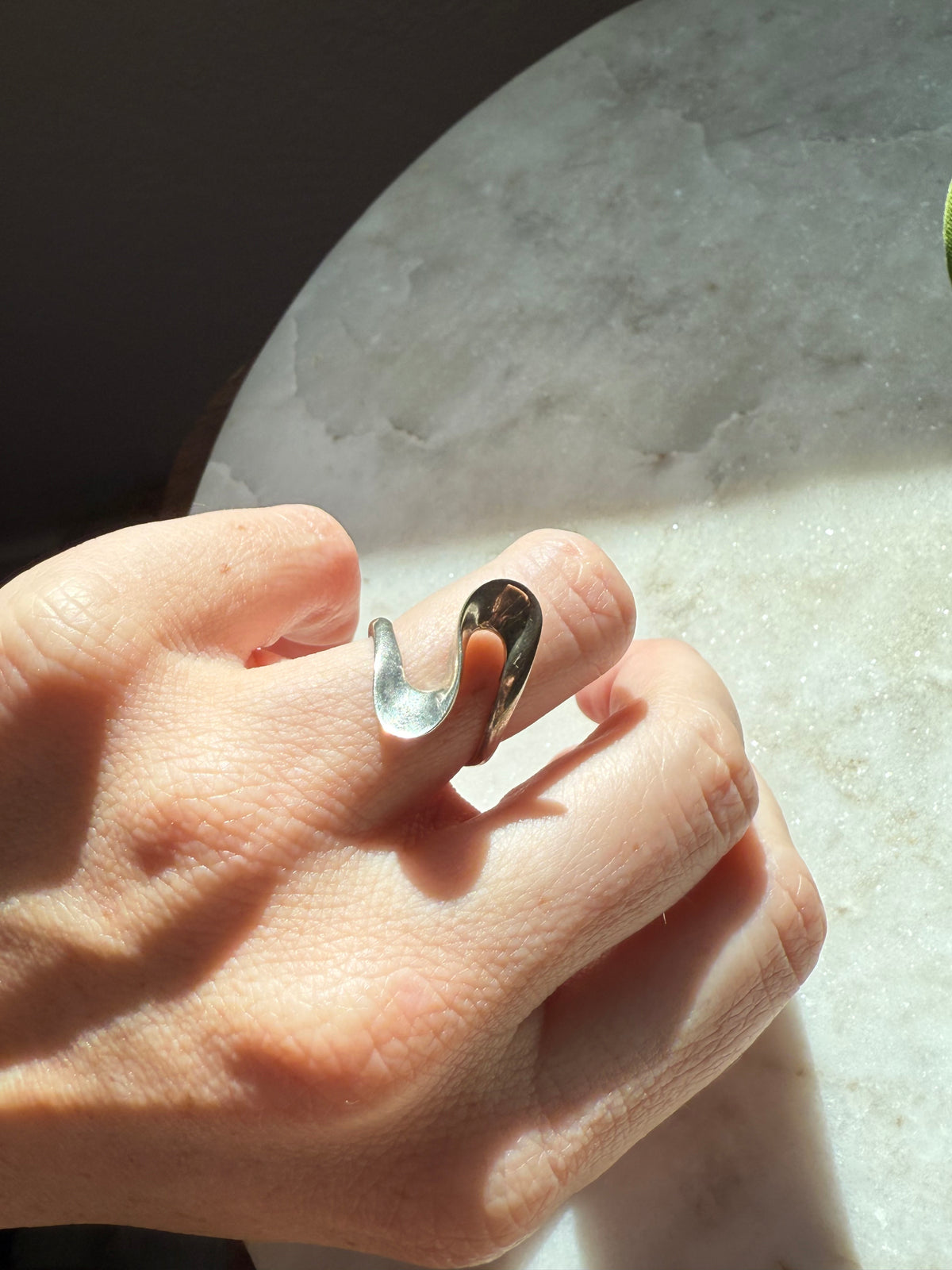 Modernist Sterling Silver Ring Size 6.25